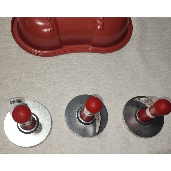 Nordic ware holiday stocking baking pan with three cookie stamps - Picture 6 of 6